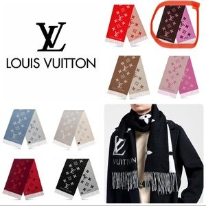 100% Authentic Louis Vuitton Reykjavik Scarf, NEW IN BOX, Rose and Brown